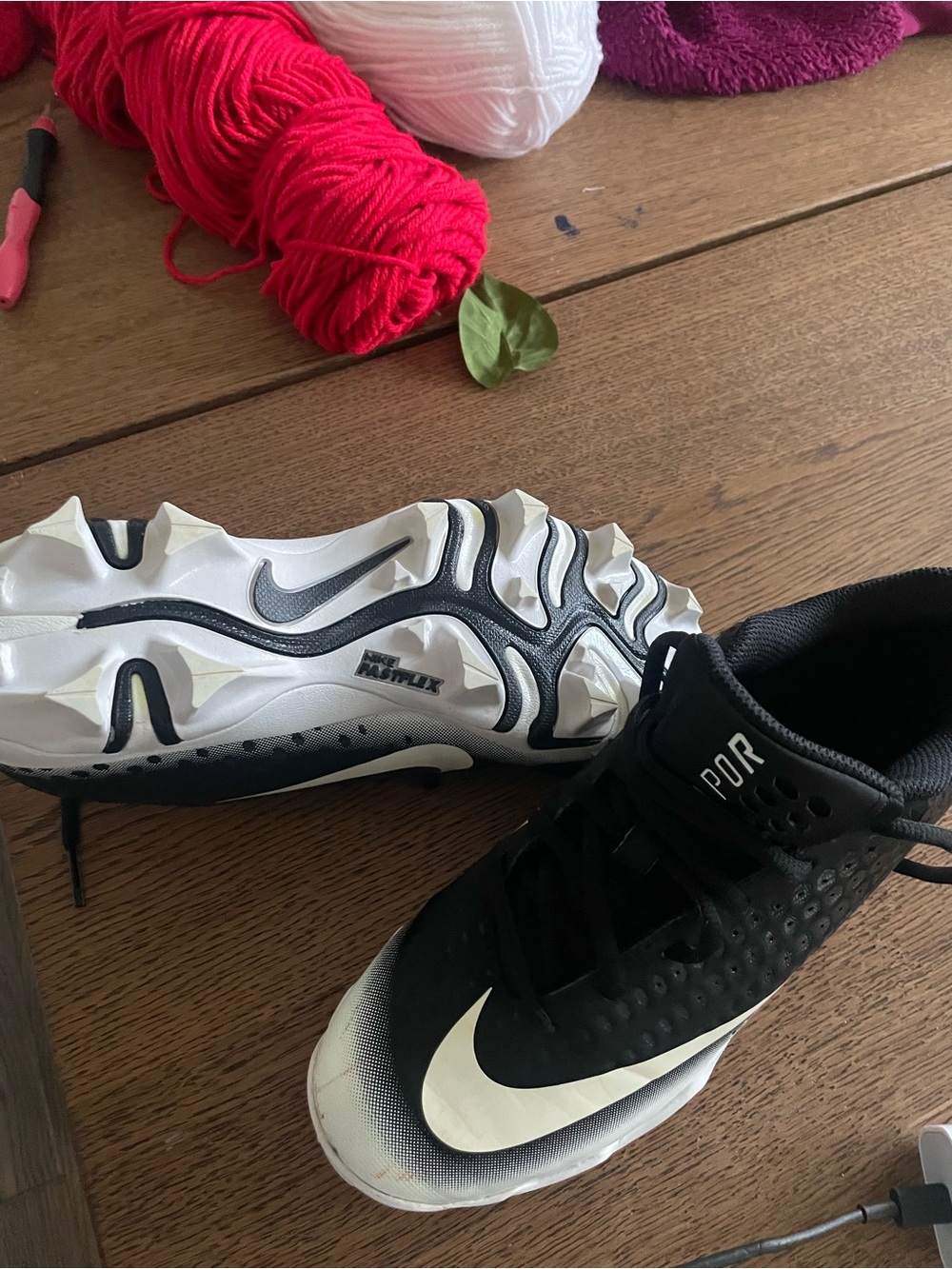 Nike Kids Black and White Soccer Sneakers